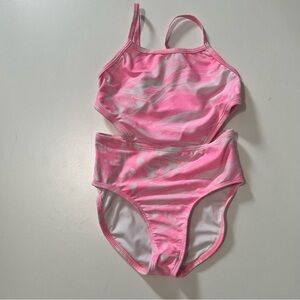 Old Navy Pink and White Kids One Piece Swimsuit